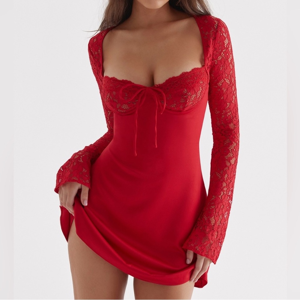 HOUSE OF CB Red Rose Jennica Mini Dress XS